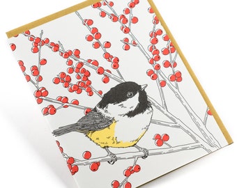 Chickadee - Nature Bird Series Greeting Card
