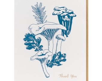 Chanterelle Mushroom Thank you Greeting Card - Foraging Series