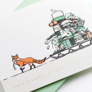 Cartão de felicitações da Raposinha Feliz Natal