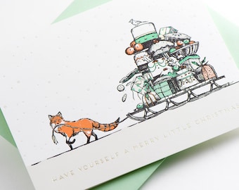 Joyeux petit renard de Noël Carte de voeux