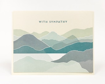 Coastal With Sympathy Letterpress Condolence Card