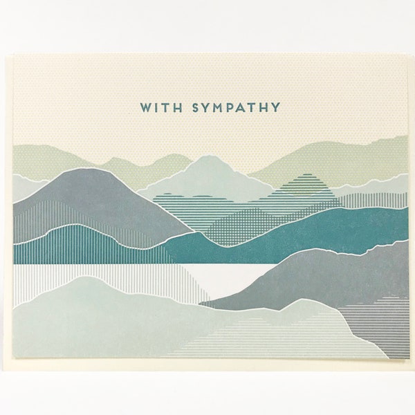 Coastal With Sympathy Letterpress Condolence Card