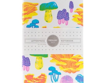 Pocket Letterpress Notebook - Fruiting Fungi - Vibrant Life Series