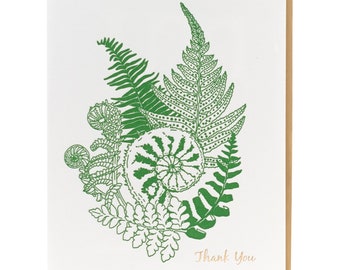 Fiddlehead Fern Letterpress Thank-you Card - Foraging Series