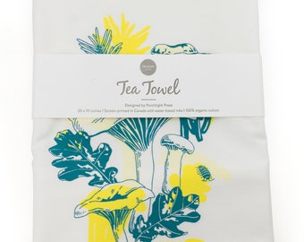 Chanterelle Mushroom Tea Towel - Foraging Series