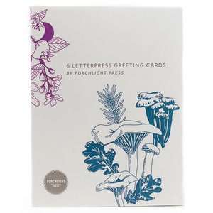 Cartões de agradecimento da série Foraging - Conjunto de pastas com 6 cartões de felicitações em tipografia