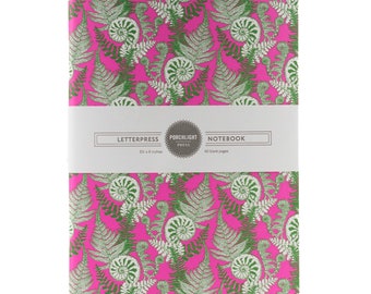 Pocket Letterpress Notebook - Fiddlehead Fern - Foraging Series