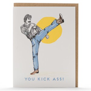 Tarjeta de felicitación retro "You Kick Ass"