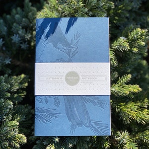 Pocket Letterpress Notebook - Steller&#39;s Jay - Monochromatic Birds