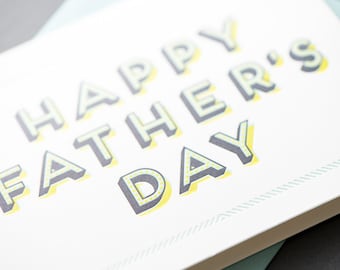 Happy Father's Day Modern Letterpress Card