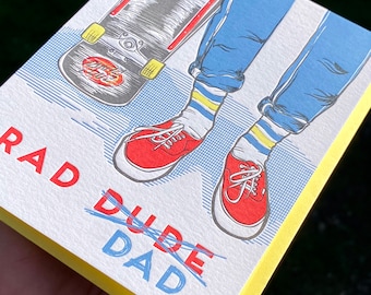 Rad Dude Dad Father's Day Letterpress Card