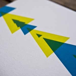 Geometrische Weihnachtsbaum Aufdruck Urlaub Letterpress Karte