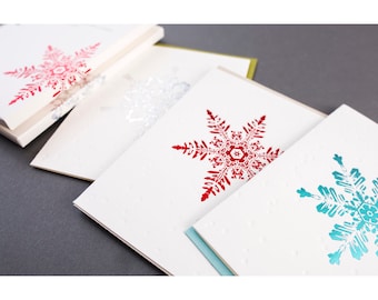 Snowflake Holiday Greeting Card Folder Set