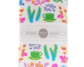 Pocket Letterpress Notebook - Herbal - Vibrant Life Series