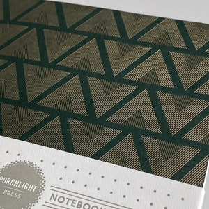 Pocket Letterpress Notebook - Green Triangle - Graphic Series