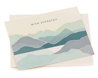 Coastal With Sympathy Letterpress Condolence Card