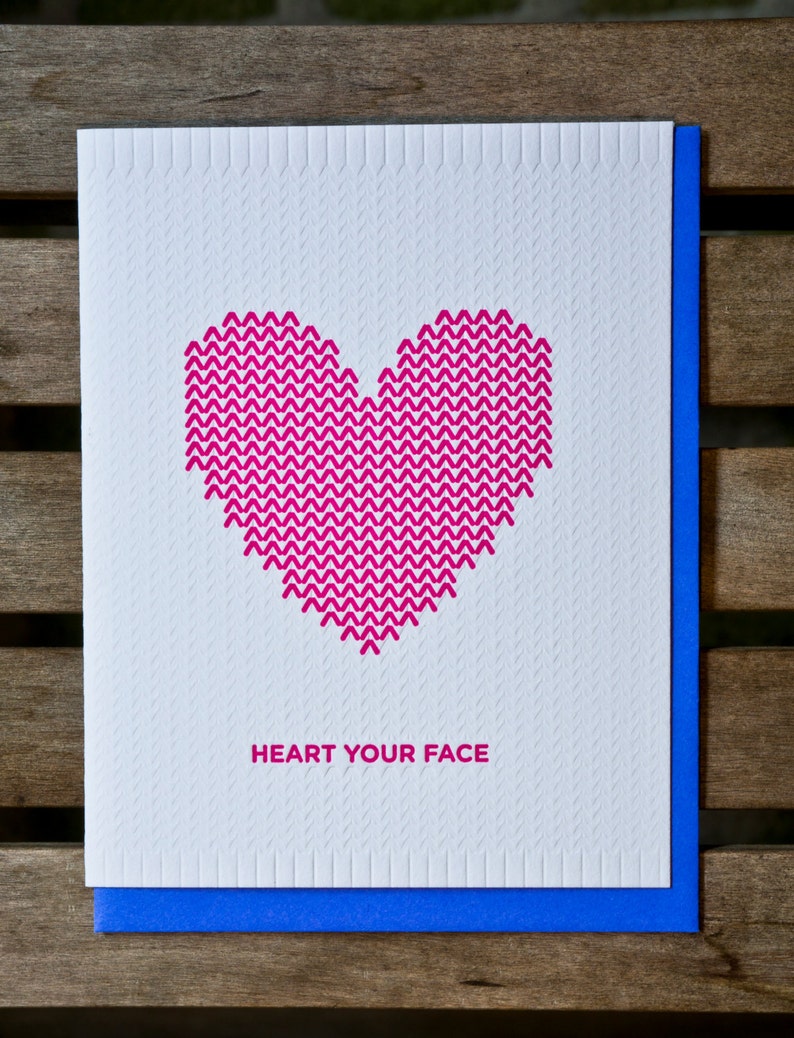 Carte typographique coeur tricotée Heart Your Face image 2