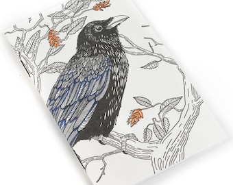 Pocket Letterpress Notebook: Raven - Nature Bird Series