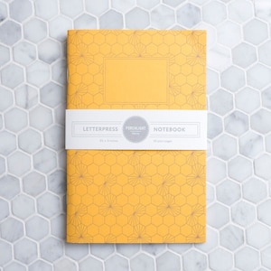 Large Letterpress Notebook - Honeycomb Pattern - Geometric Series