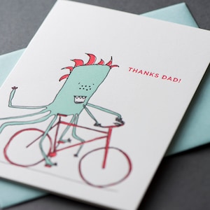 Merci papa ! Carte de voeux typographique pour la fête des pères - série Monster