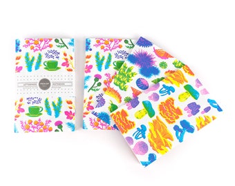 Pocket Notebook: Vibrant Life Series - Letterpress Notebooks (Set of 3)