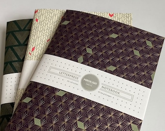 Large Letterpress Notebook - Purple Starburst - Graphic Series