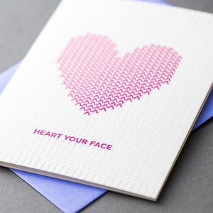 Carte typographique coeur tricotée Heart Your Face