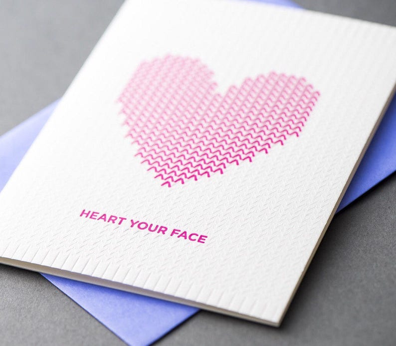 Carte typographique coeur tricotée Heart Your Face image 1