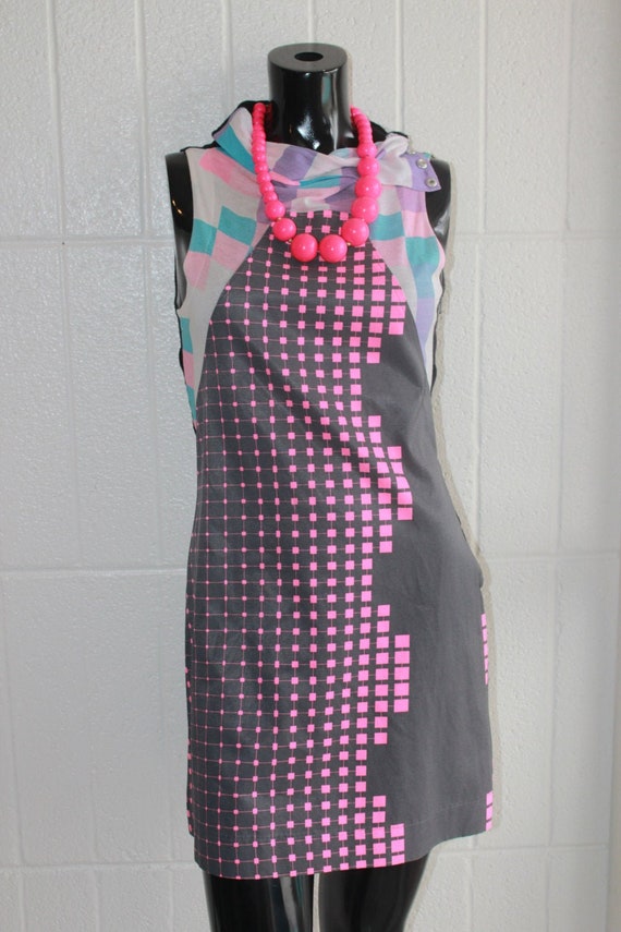 Vintage Mod Graphic Neon Dress