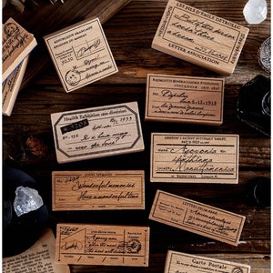 Holz montiert Stempel, Gummistempel, Junk Journal Collage, Postkarte, Persönliche Notizen, Hintergrund Dekoration