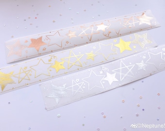 Washi Tape Gold Foil Print, Silver Foil Print, Rosegold Foil Pint, Stars, Etoiles, Junk Journal, Scrapbooking