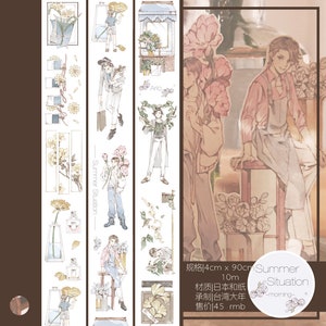 Washi Tape Masking Tape Flower, Summer, Bouquet, Decoration TN Journaling Scrapbooking Wrapping