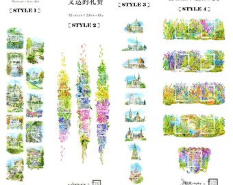 Washi tape masking tape Limited Discontinued Building/ Scenery/ Flower/ DIY Decoration By Joyce Lo Shigure Studio Special Ink