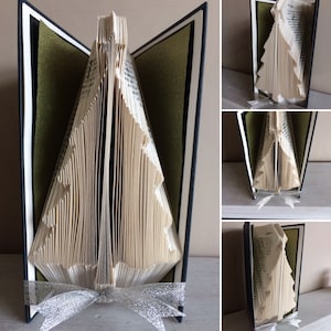 Christmas Tree Book Folding Pattern - Christmas Tree Folded book art - Christmas gift - Unique home decor - Book origami