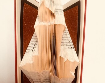 Candle Book Folding Pattern - Candle Folded book art - Christmas gift - Unique home decor - Book origami