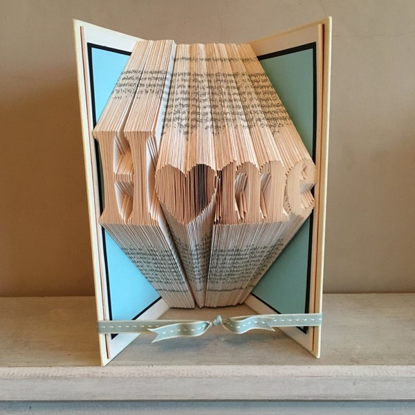 Home Book Folding Pattern - Housewarming - New Home - Unique Gift - Gift for Them - Paper Anniversary - Folded Book Art