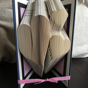 Triple Heart Book Folding Pattern - Heart Folded Book Art - Valentine&#39;s Day - Wedding - 1st Paper Anniversary Gift - Wife - Girlfriend
