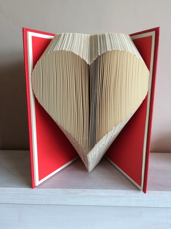 Heart Book Folding Pattern Heart Folded Book Art Etsy