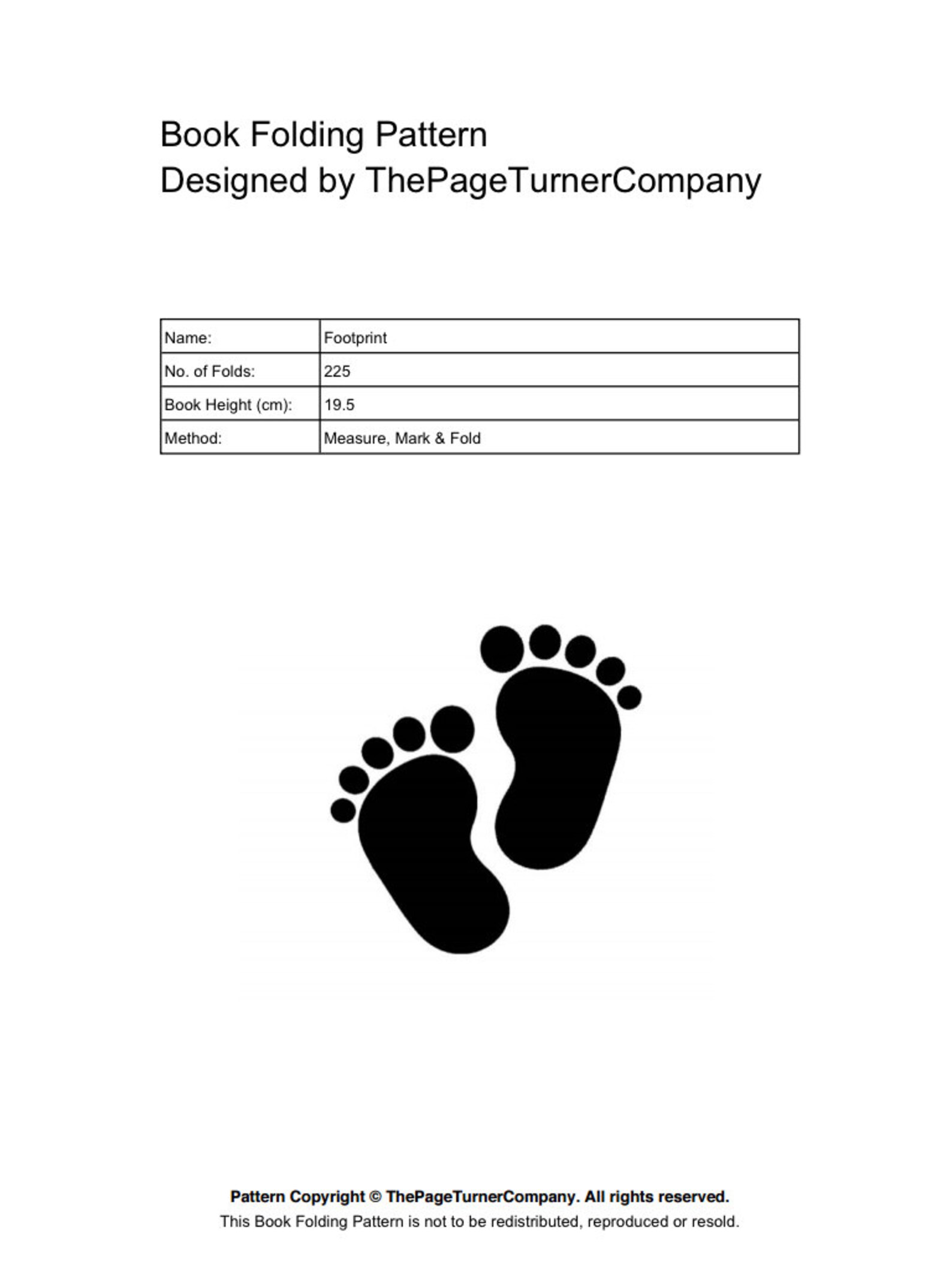 Baby Feet Footprint Book Folding Pattern Christening Gift Etsy