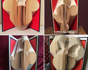 Mickey and Minnie Mouse Collection - Book Folding Patterns - Mickey Mouse - Minnie Mouse - Birthday - Gift for Her - Home Decor - Unique