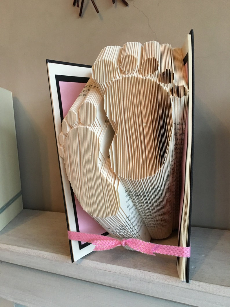 Baby Feet Footprint Book Folding Pattern Christening Gift Etsy