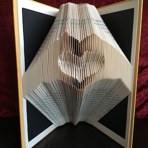 Heart in Hands Book Folding Pattern - Heart Folded Book Art - Valentine&#39;s Day - Wedding - 1st Paper Anniversary Gift - Wife - Girlfriend