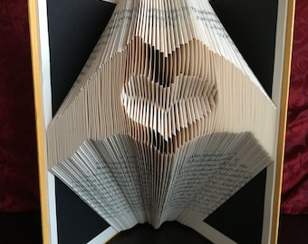 Heart in Hands Book Folding Pattern - Heart Folded Book Art - Valentine's Day - Wedding - 1st Paper Anniversary Gift - Wife - Girlfriend