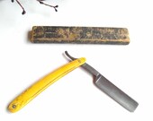 Vintage Straight Razor W.C. Landon Rutland VT. Steel made in Germany with Case, Antique Shaving Razor Butcher Bros Sheffield Steel Case