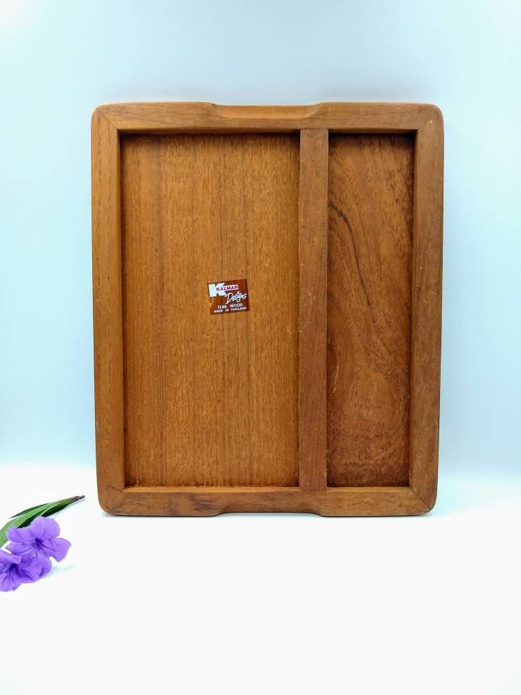 Vintage Teak Wood Tray Kalmar Designs Made in Thailand Wood Etsy