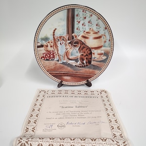 Teatime Tabbies Cat Collector Plate Pussyfooting Around Christine Wilson Knowles 1991