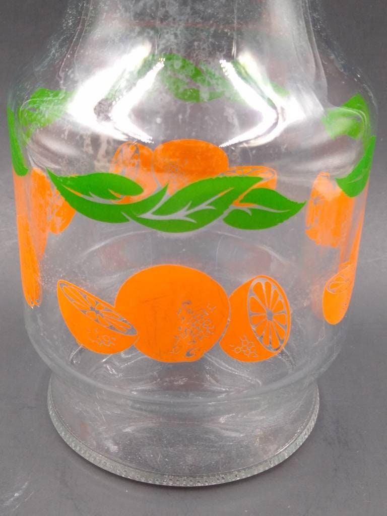Vintage Boden's Juice Jug Glass Container Orange Drink Western Large  Reusable Kitsch Yellow Original Label Pitcher 
