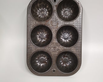 Ekco Ovenex Muffin Pan X1060 Vintage Rusty Waffle Design, Mini Bundt Pan Fattoria Riproposta