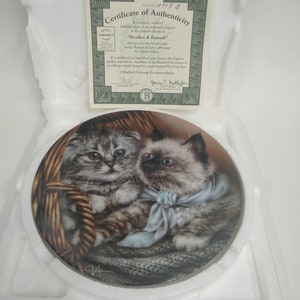 Vintage Heather and Hannah Baskets of Love Collection by Alexei Isakov Cat Collector Plate
