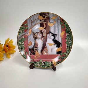 Fall Frolic by Turi Mac Combie Cat Collector Plate Porcelain Franklin Mint